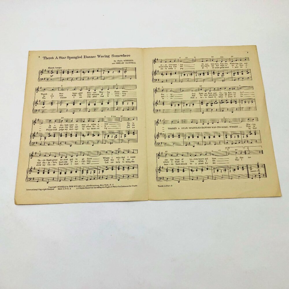 Set of 2 Music Booklet & Sheet America '76 for Piano & There's Star Spangled - Picture 6 of 7